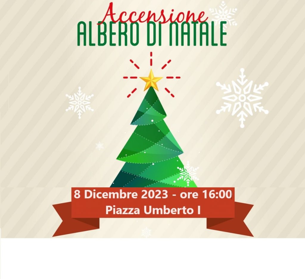 Albero di Natale 2023 in piazza Umberto I: cerimonia di accensione