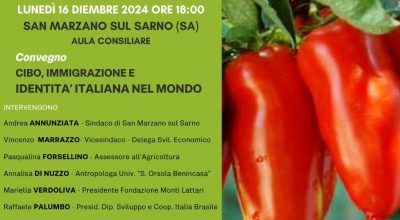 CONVEGNO: Cibo, Immigrazione e Identità Italiana nel Mondo – 16 Dicembre 2024 ore 18:00 Aula Consiliare