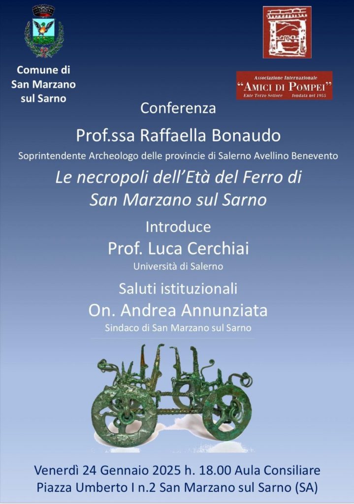 AVVISO PUBBLICO: Conferenza “Le Necropoli dell’Età del Ferro di San Marzano sul Sarno”